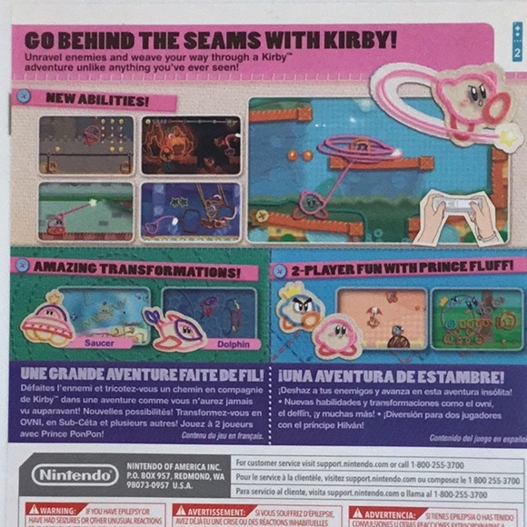 Kirby’s Epic Yarn Nintendo Wii Game Complete - Picture 4 of 9